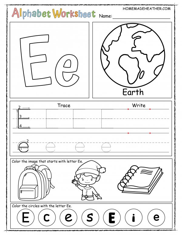 Free Alphabet Printable Worksheets » Homemade Heather