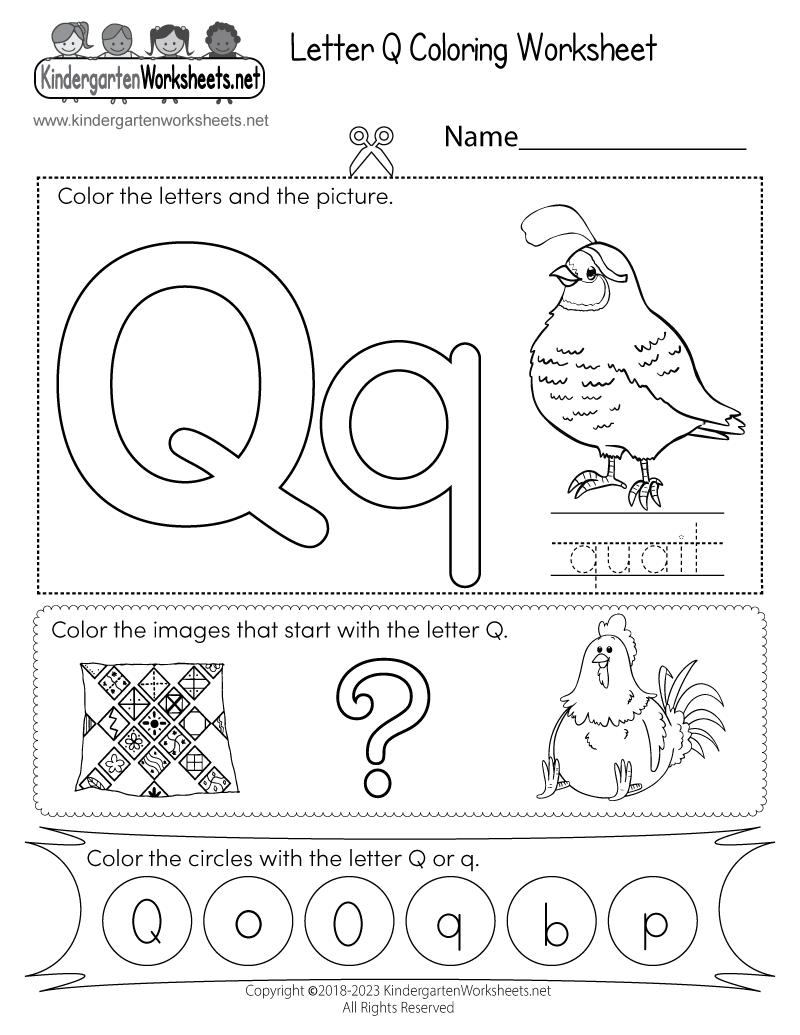 Letter Q Coloring Worksheet - Free Printable, Digital, &  PDF