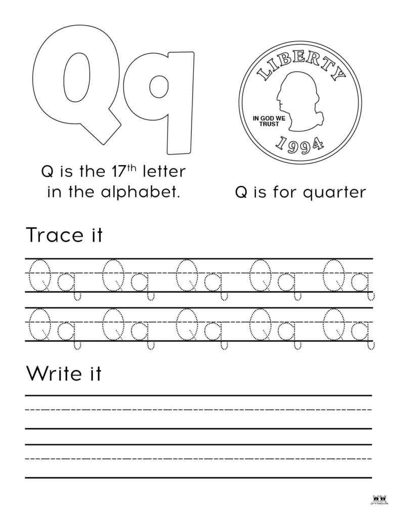 printable worksheets letter q