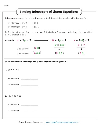Linear Equations (Worksheets) - Worksheets Library
