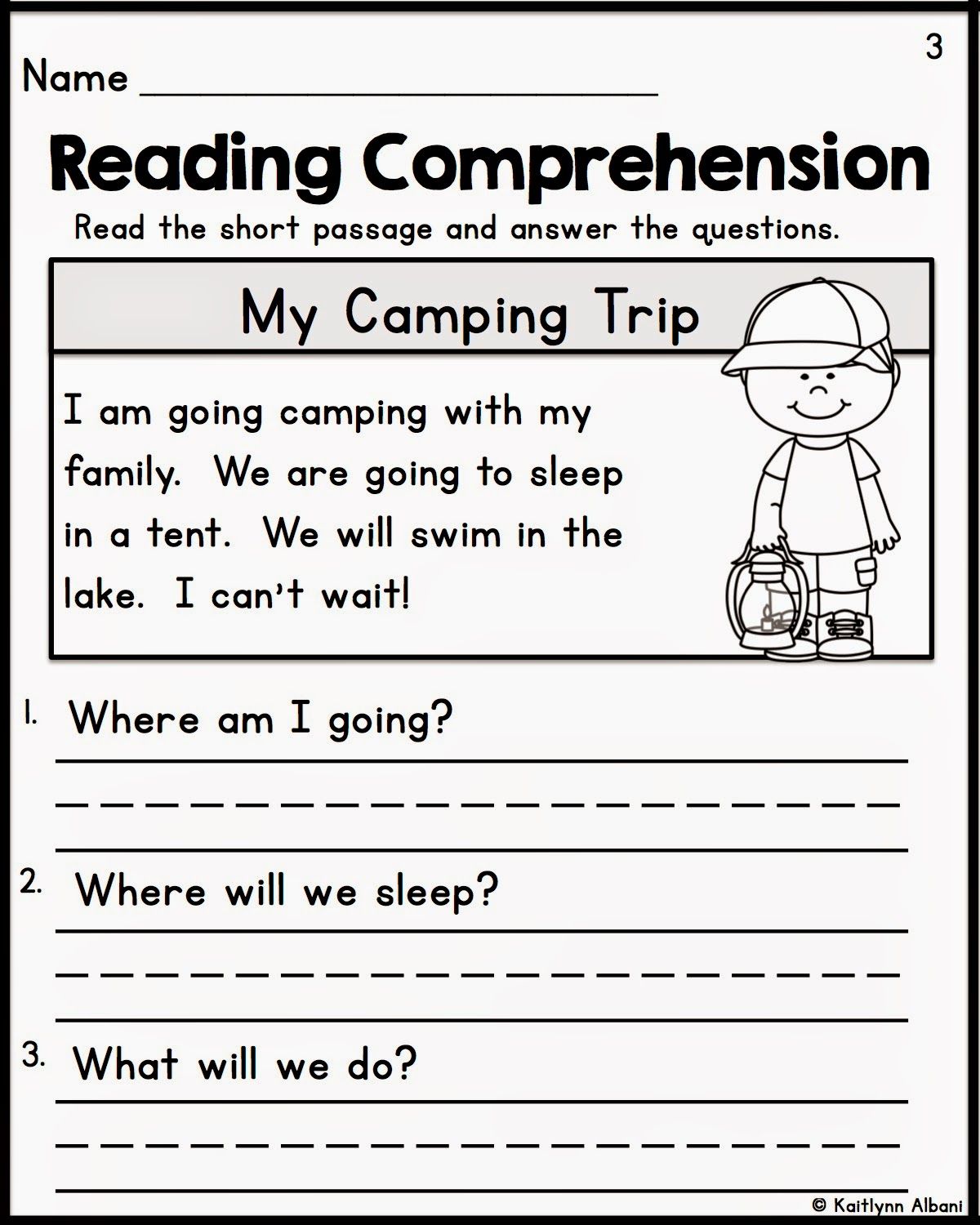 Kindergarten Reading Comprehension Passages