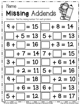 FREE Back to School Math Worksheets for 2nd grade by Shelly Sitz