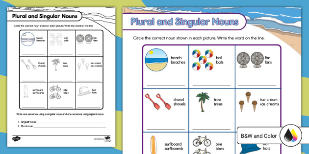 Summer Nouns Activity Sheet for 1st Grade | Twinkl USA