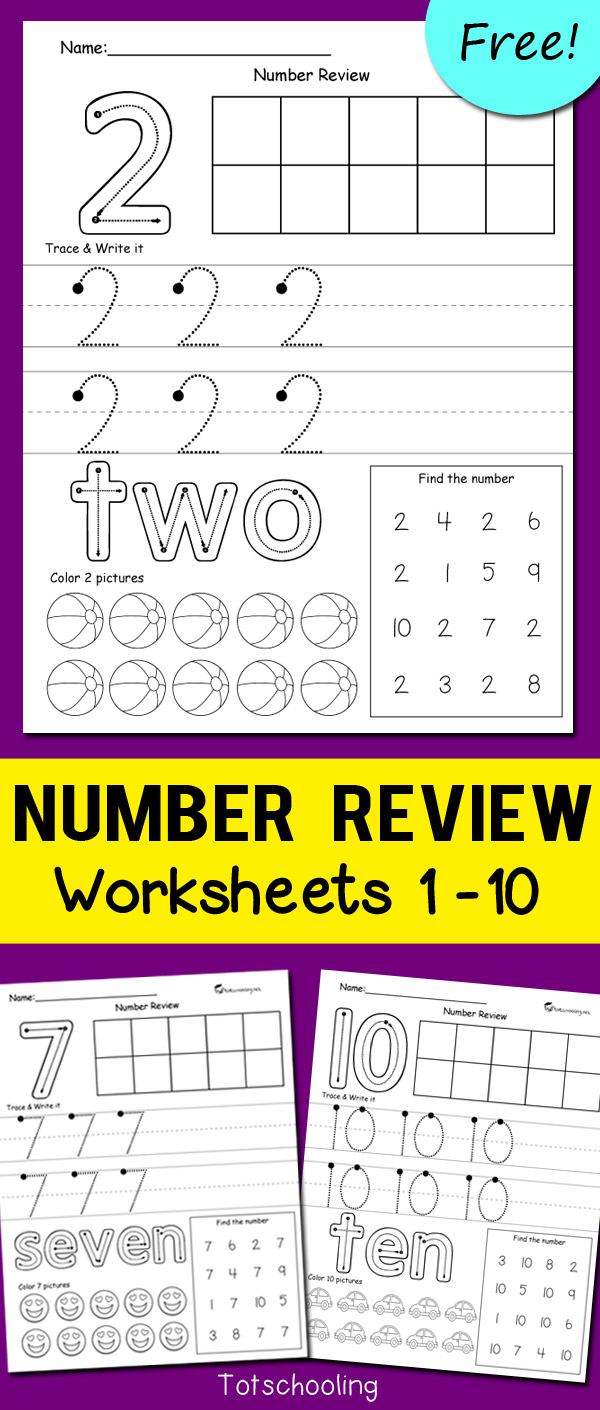 printable worksheets numbers 1 10