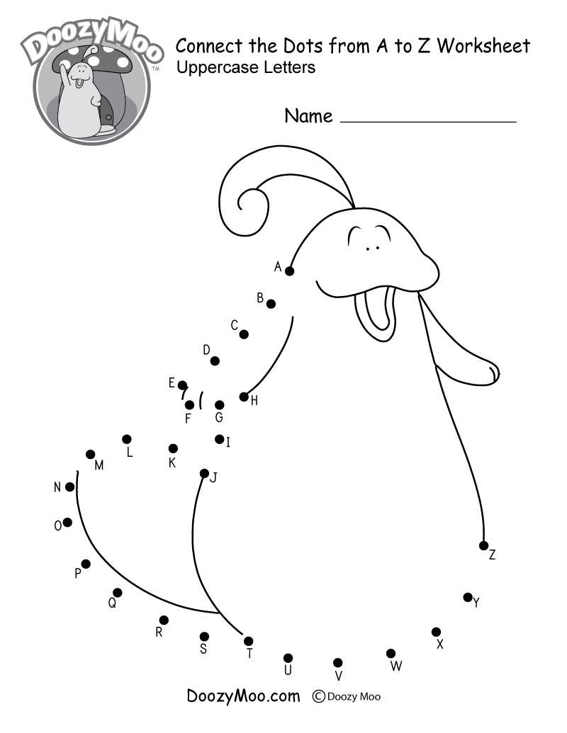 Connect the Dots from A to Z Worksheet (Free Printable) - Doozy Moo