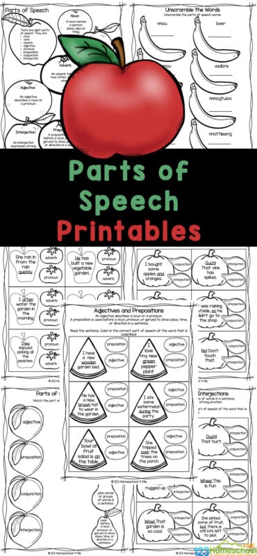 printable worksheets on parts of speech
