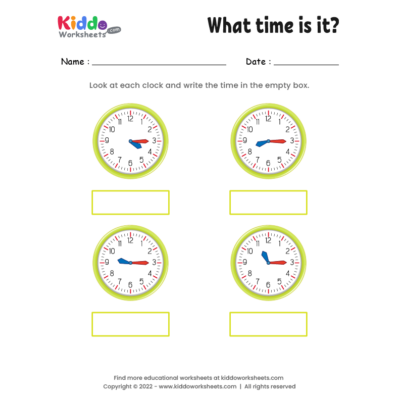 Time and Clock Worksheets