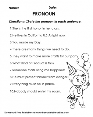 Identify The Pronouns Primary Worksheet - Free Printable Online