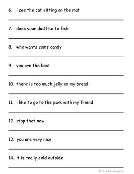 Capitalization and Punctuation Practice Pages by Anna Navarre | TPT