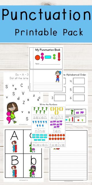 Punctuation Marks Printable Worksheets for Kids