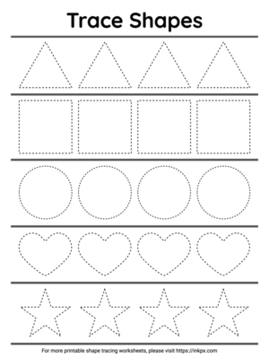 Printable Shape Tracing Worksheets in PDF, PNG, and JPG Formats ...