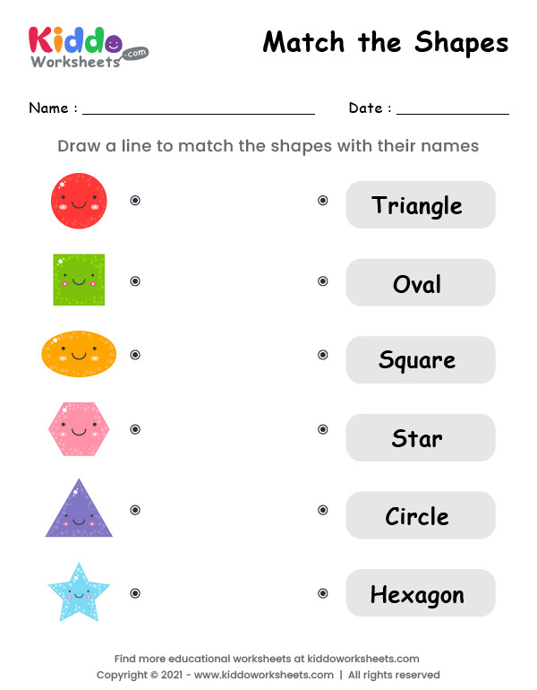 Free Printable Match the Shapes Worksheet - kiddoworksheets