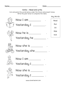 printable worksheets tenses