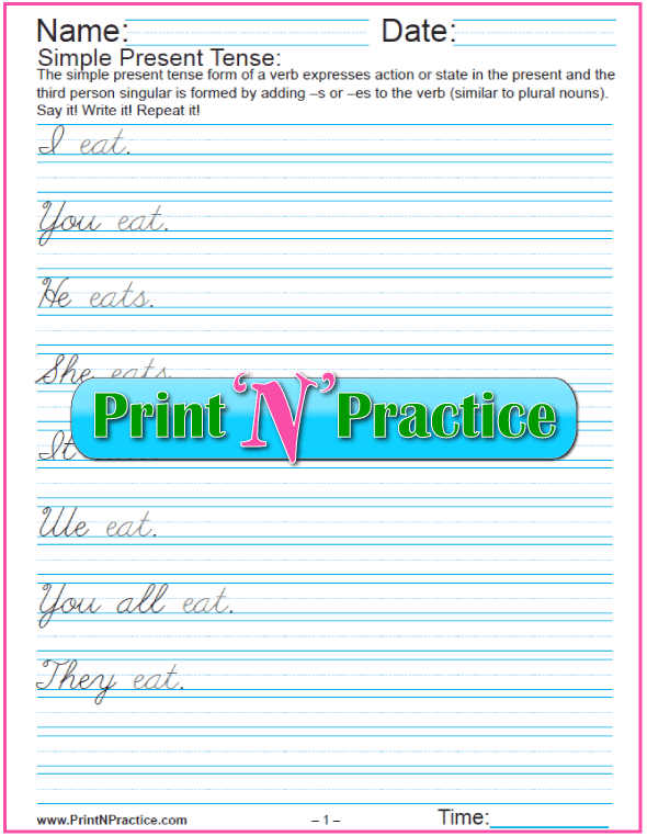 Verb Tenses Worksheets ⭐ Past, Present, Future: Simple, Perfect, etc.