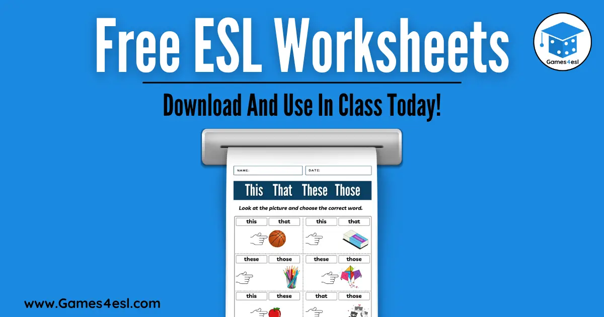 printable worksheets to learn english
