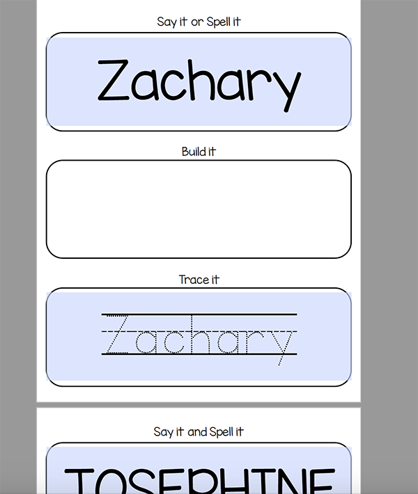printable worksheets tracing name