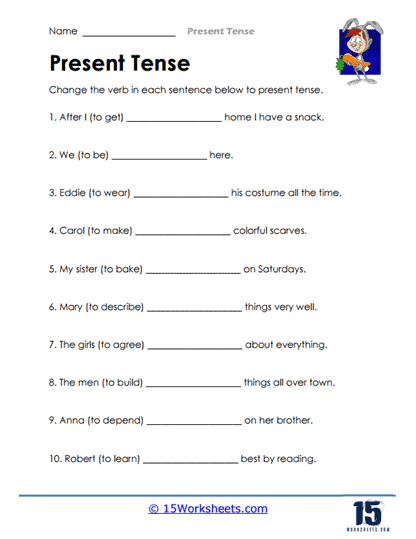 Present Tense Worksheets - 15 Worksheets Library
