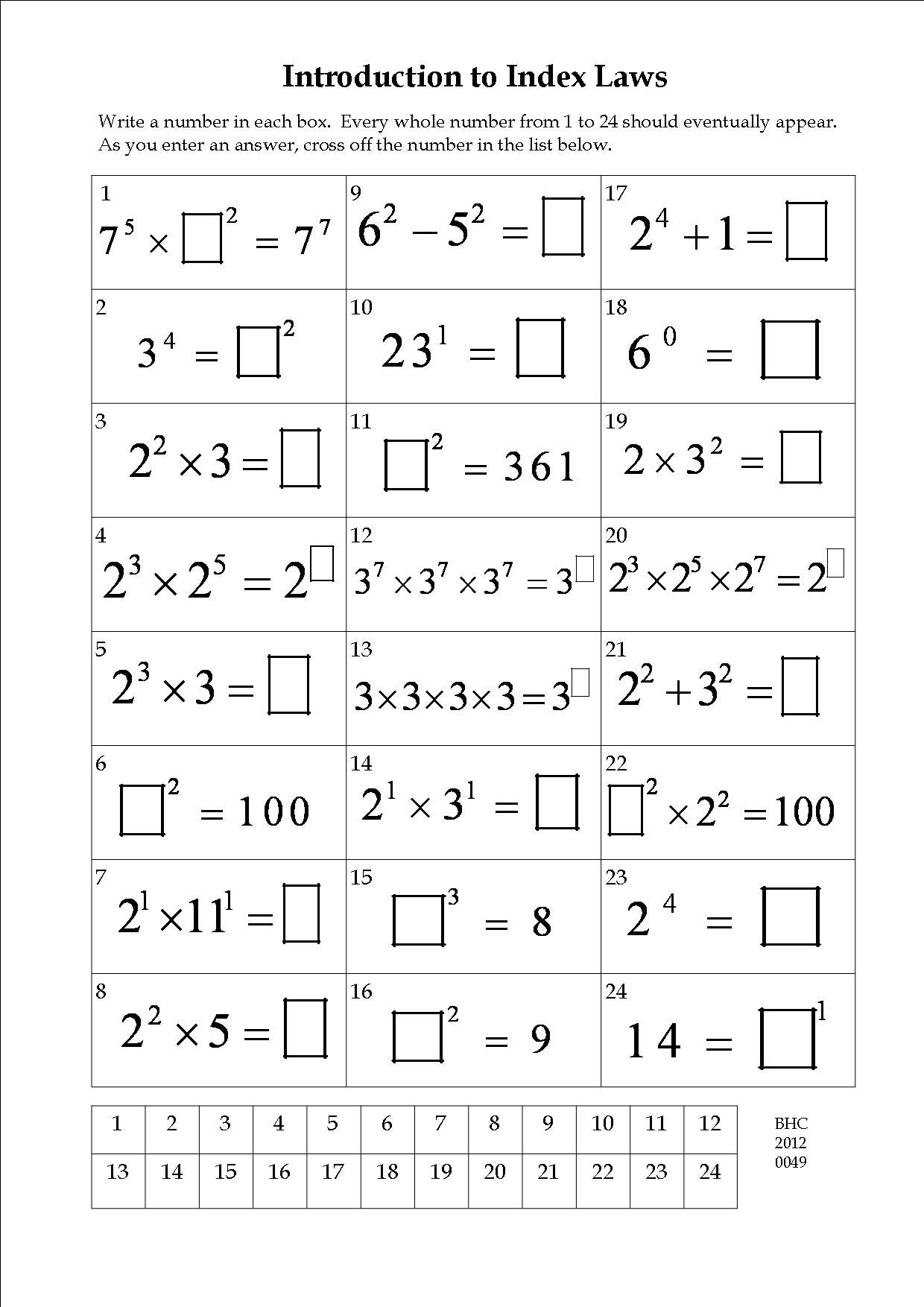 printable worksheets year 9