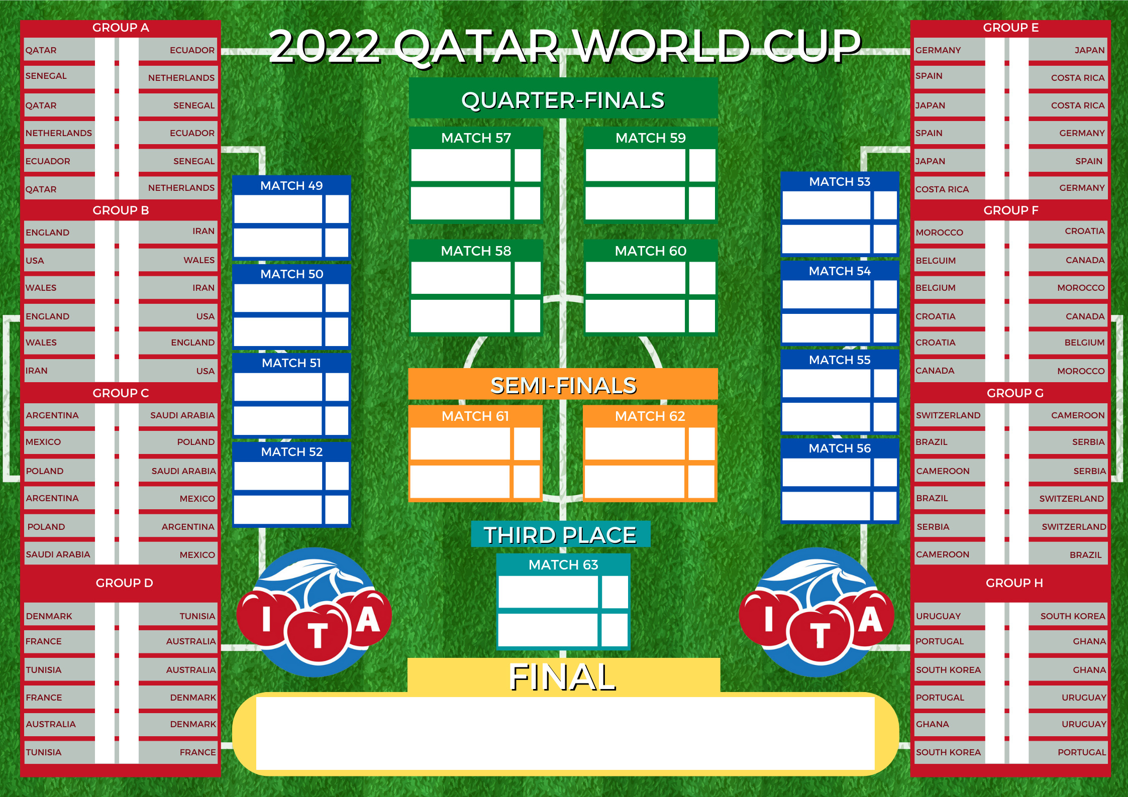 Get your FREE ITA World Cup Match Chart - Ivor Thomas Amusements