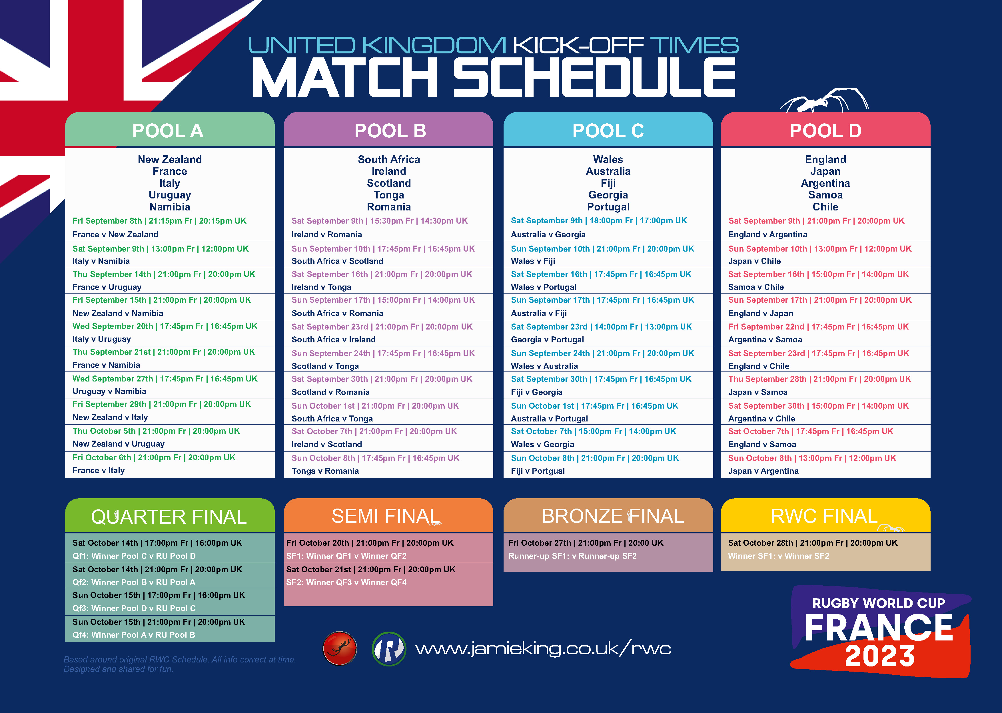 printable world cup schedule uk