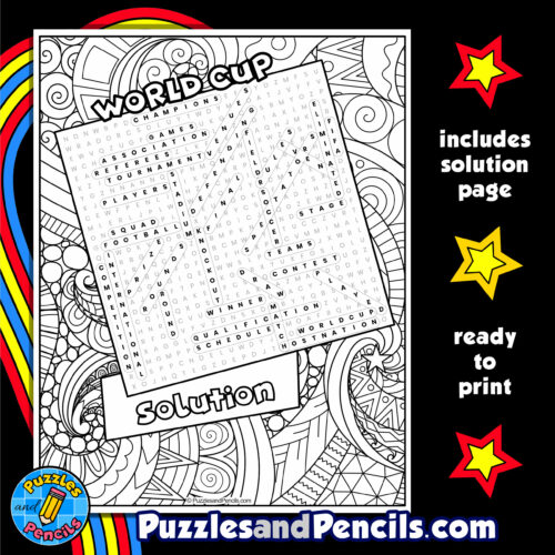 printable world cup word search