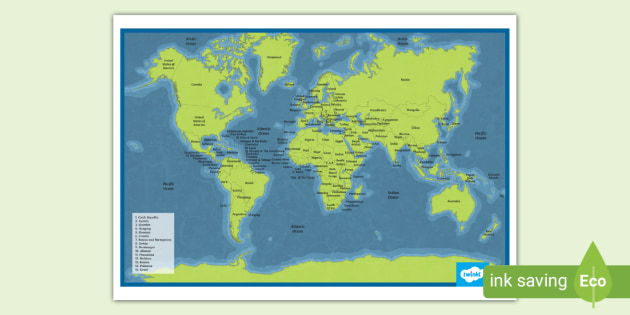 World Map Poster | Primary Resources (teacher made) - Twinkl