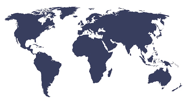 Premium Vector | World map vector isolated on white background ...