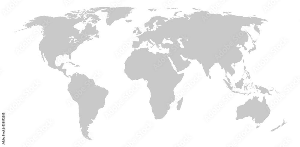 World map. Flat Earth worldmap with continent silhouettes Stock ...