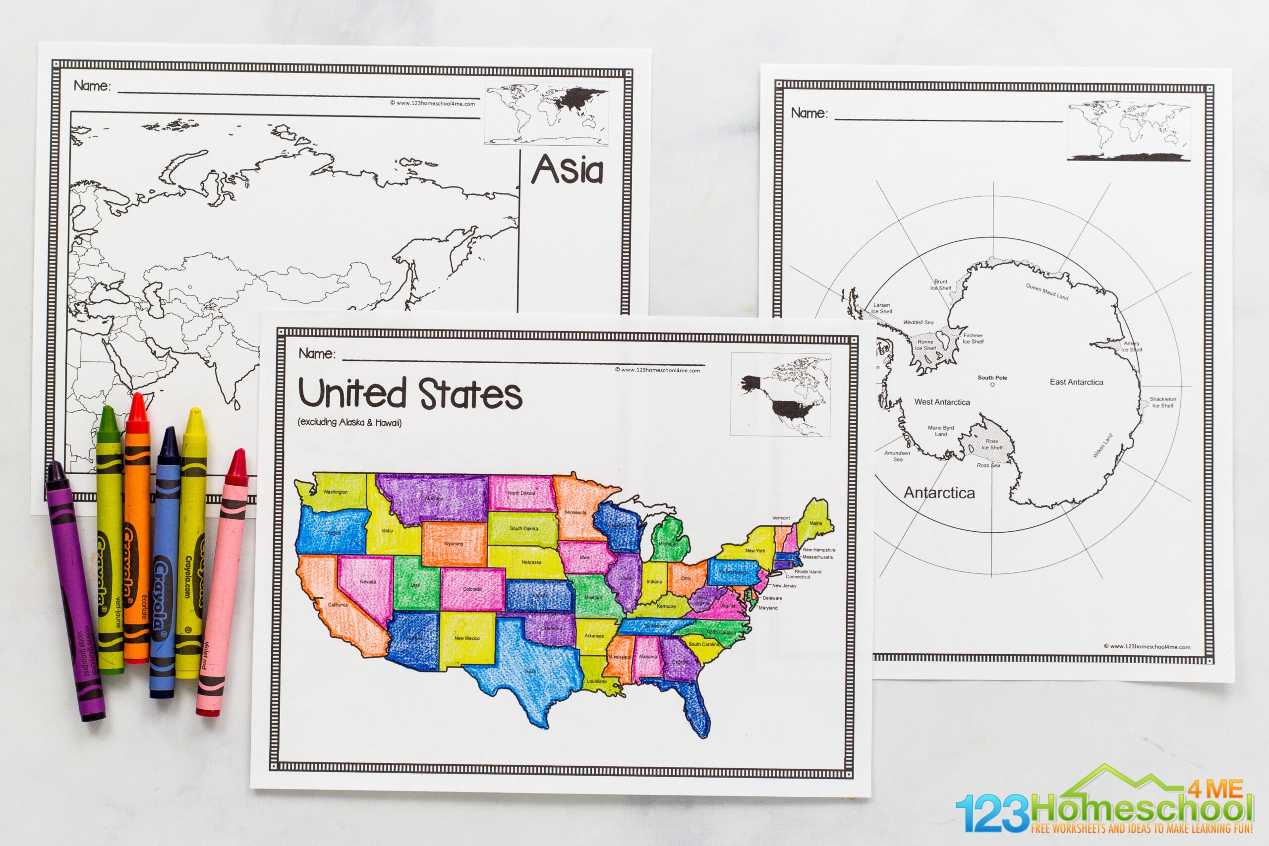 ?️ FREE Printable Blank Maps for Kids - World, Continent, USA