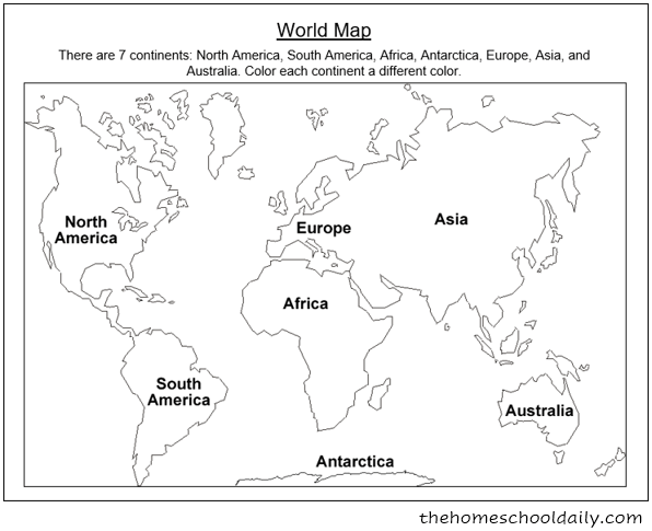 printable world map for elementary students