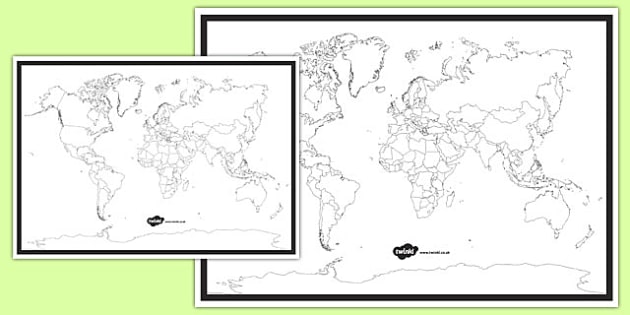 KS1/KS2 Blank World Map (Lehrer gemacht) - Twinkl