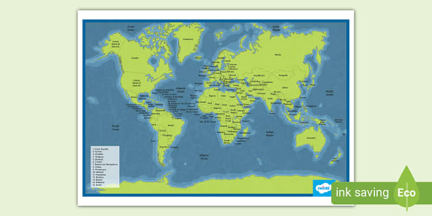 World Map Poster | Primary Resources (teacher made) - Twinkl