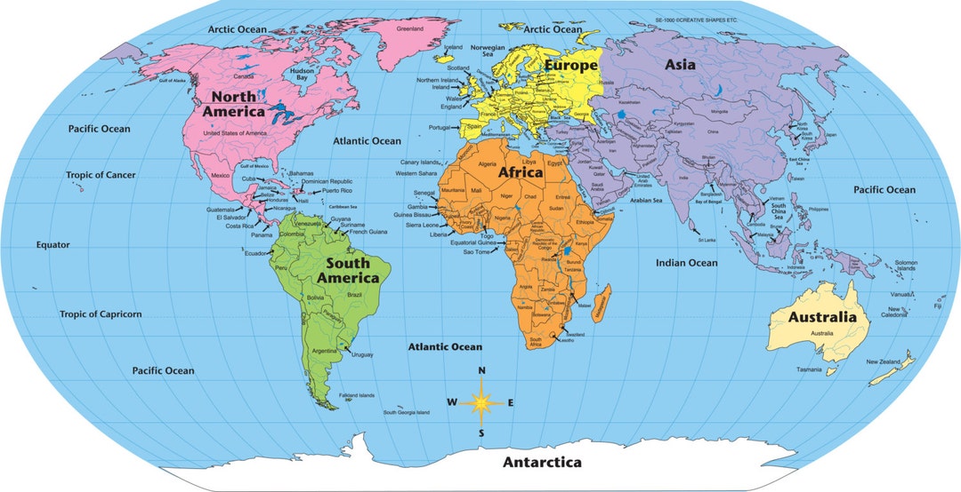 Buy Labeled World Practice Map Online in India  