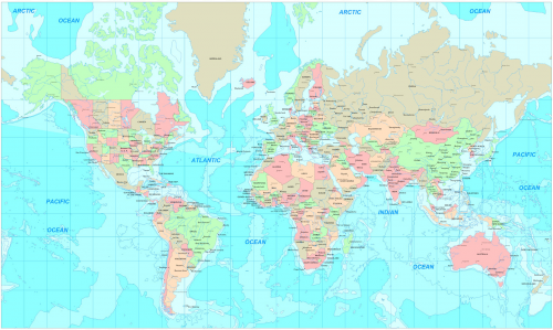 printable world map of countries