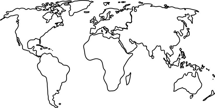 printable world map outline with countries