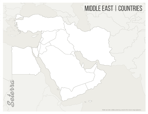 Middle East: Countries Printables - Seterra