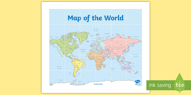 World Map Mat (Compatible with Bee-Bot) (teacher made)