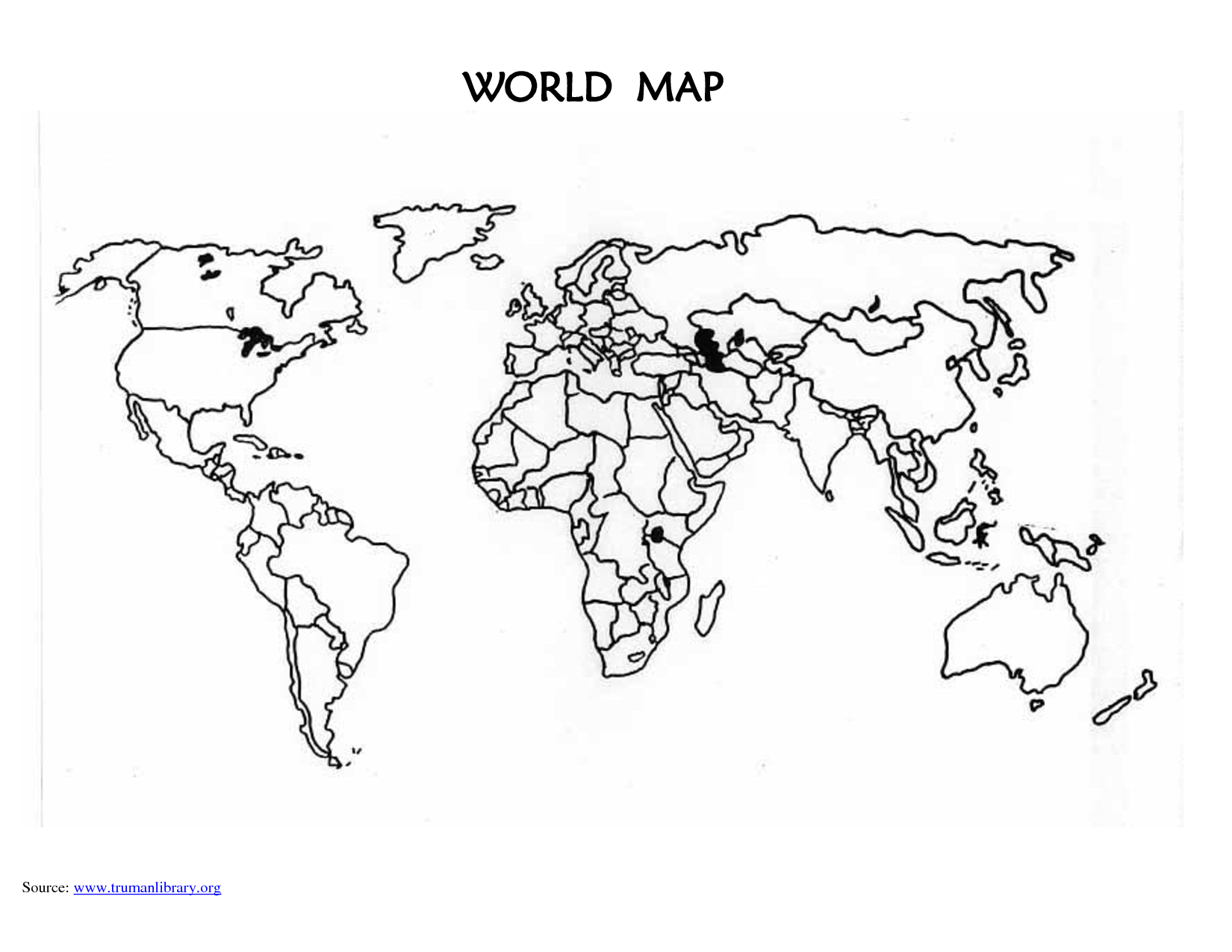 printable world map with country boundaries