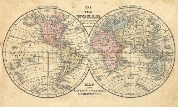 printable world map with hemispheres