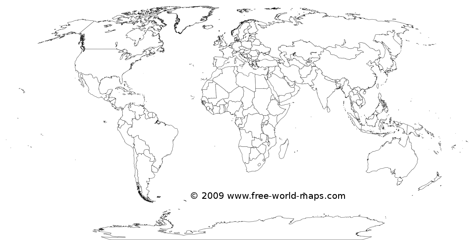 Printable white-transparent political blank world map C3 | Free ...