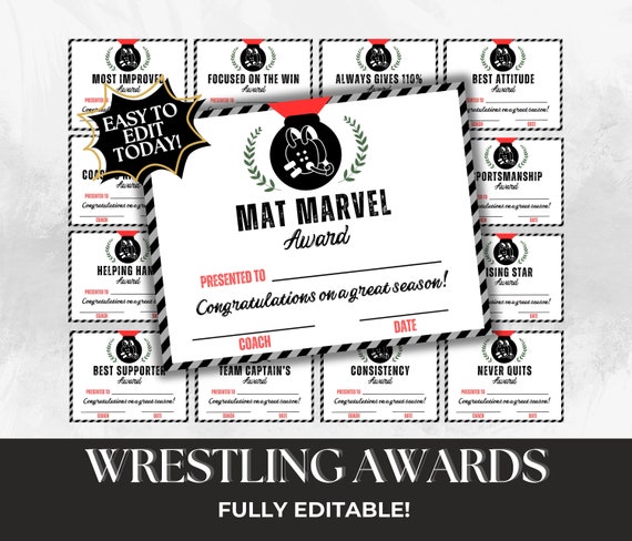printable wrestling awards