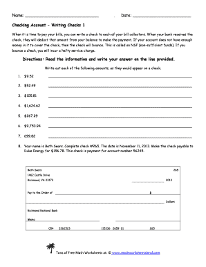 Check Writing Worksheets - Fill Online, Printable, Fillable, Blank ...