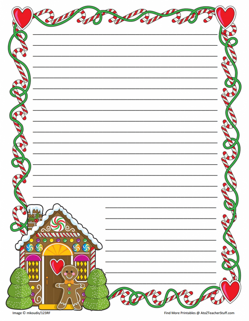 Gingerbread Printable Border Paper With and Without Lines | A to Z ...