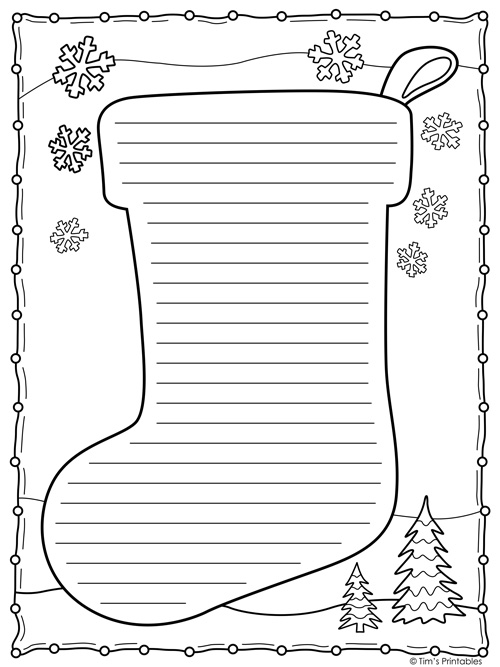 printable writing paper christmas