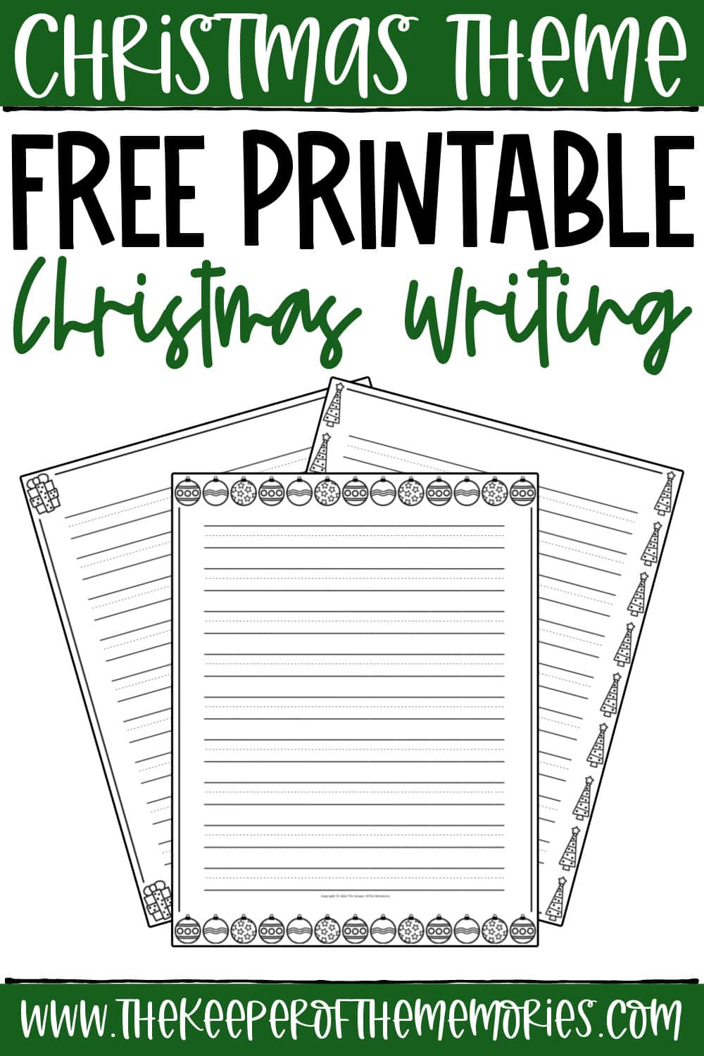 printable writing paper christmas