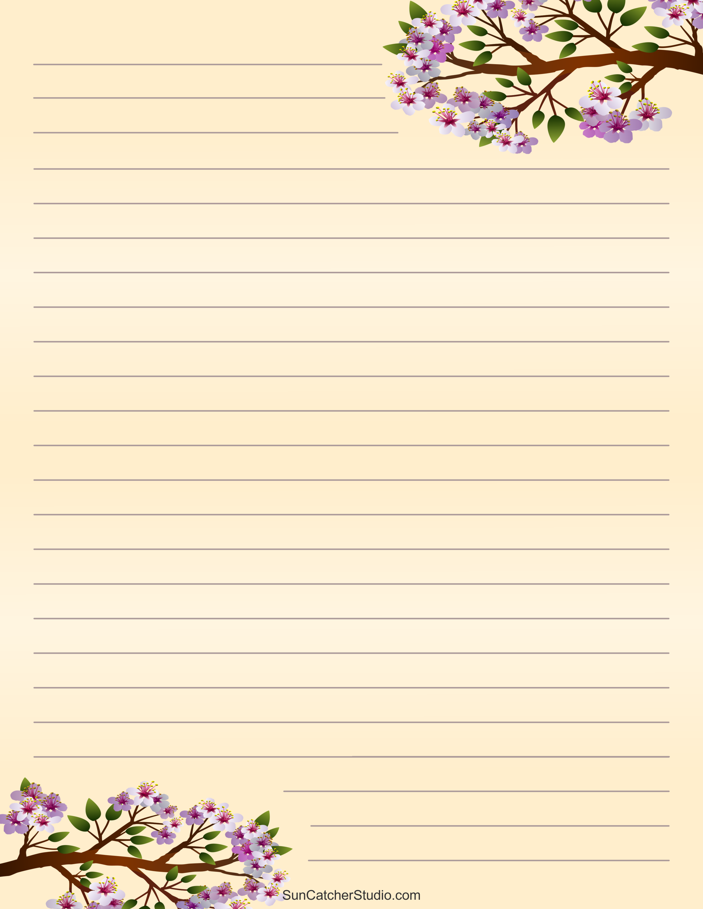 Free Printable Stationery and Lined Letter Writing Paper - DIY ...