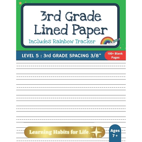 2nd Grade Lined Writing Paper for Kids aged 6 + (dotted middle