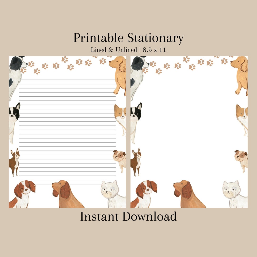 Printable Dog Stationery, Puppy Journal Paper, Lined and Unlined ... - Worksheets Library printable-dog-stationery-puppy-journal-paper-lined-and-unlined-worksheets-library