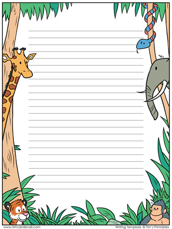 printable writing paper with lines for kindergarten