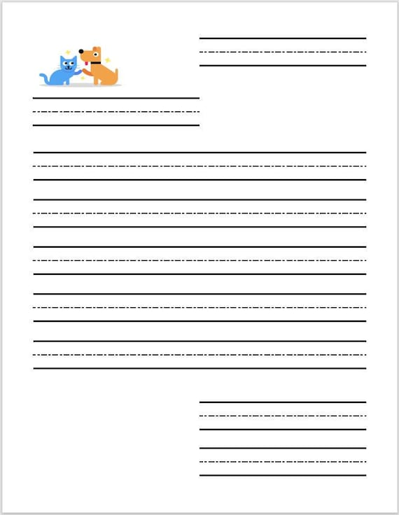 printable writing templates for kindergarten